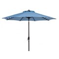 Safavieh 9 ft. Athens Inside Out Striped Crank Outdoor Auto Tilt Umbrella, Blue PAT8007C